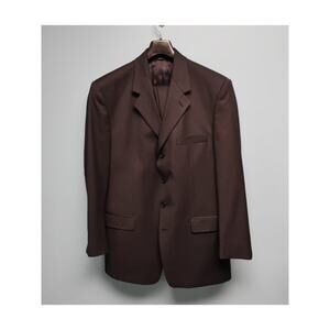 Krizia 2 Piece Suit Mens 40 pant 32X30 Black Check 4 Button Ventless Italy cuff